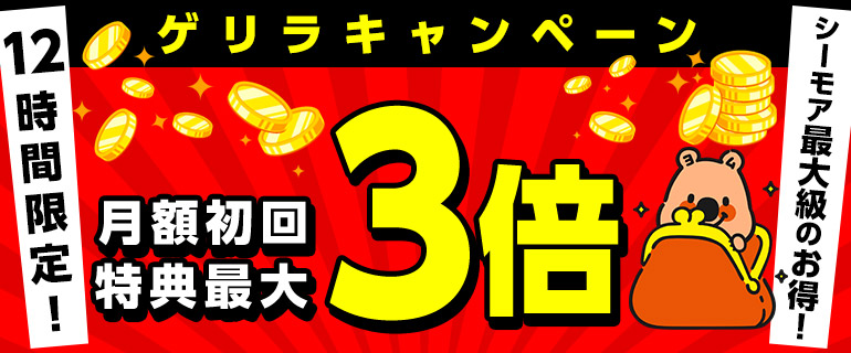 見逃すな！12時間限定！ゲリラキャンペーン！