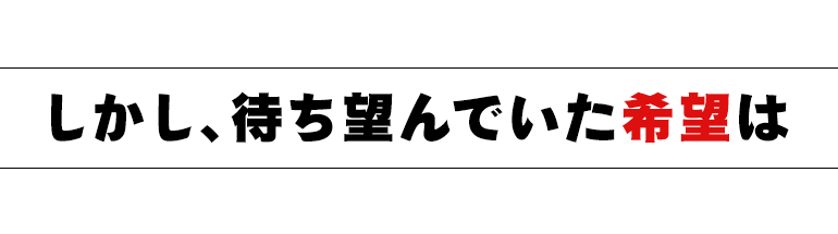 しかし、待ち望んでいた希望は