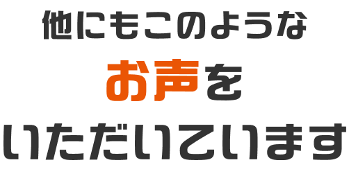 他にもこのようなお声をいただいています