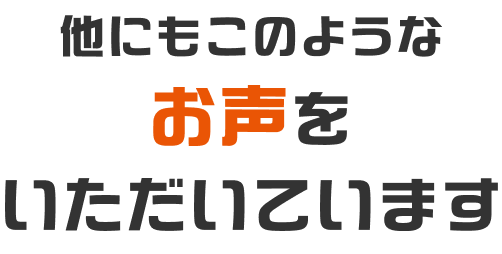 他にもこのようなお声をいただいています