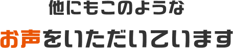 他にもこのようなお声をいただいています