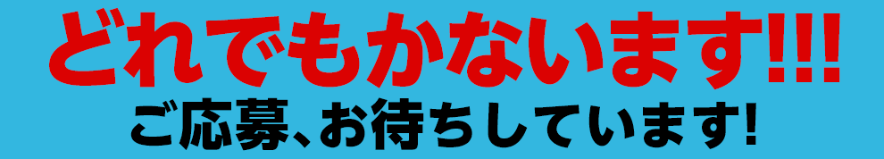 夢ではありまえせん！！！奮ってのご応募、お待ちしています！