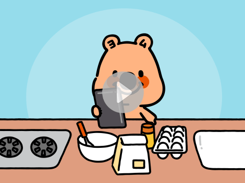ヨムビーがマンガを読む
