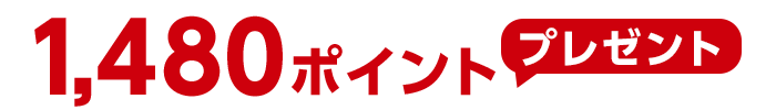 1,480ポイントプレゼント！