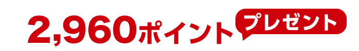 2,960ポイントプレゼント！