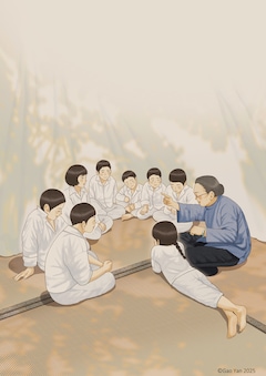 高妍による「赤い柿」のイラスト (c)Gao Yan 2025